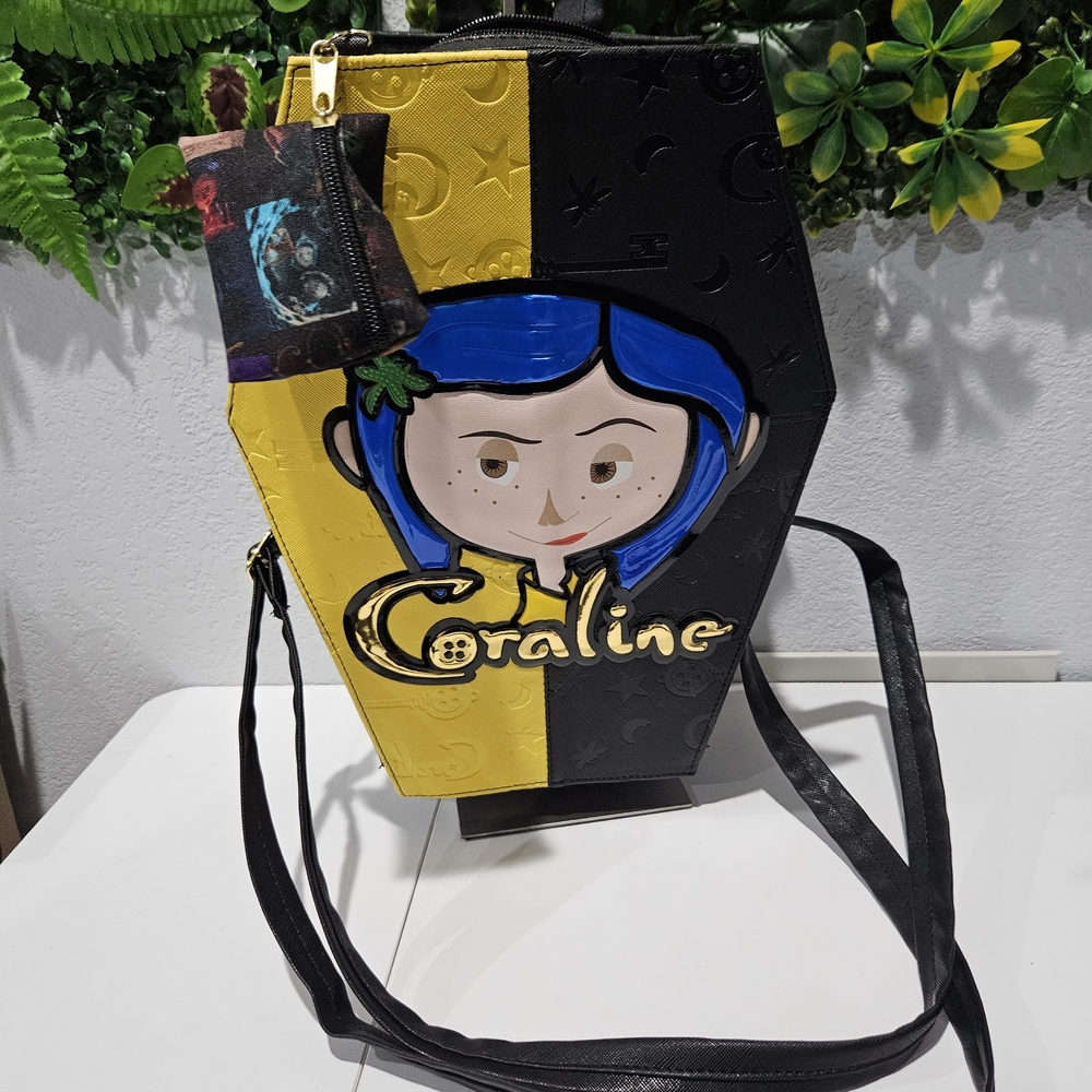Coraline Black and Yellow Crossbody Bag